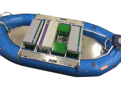 Raft fishing frame with solid floors